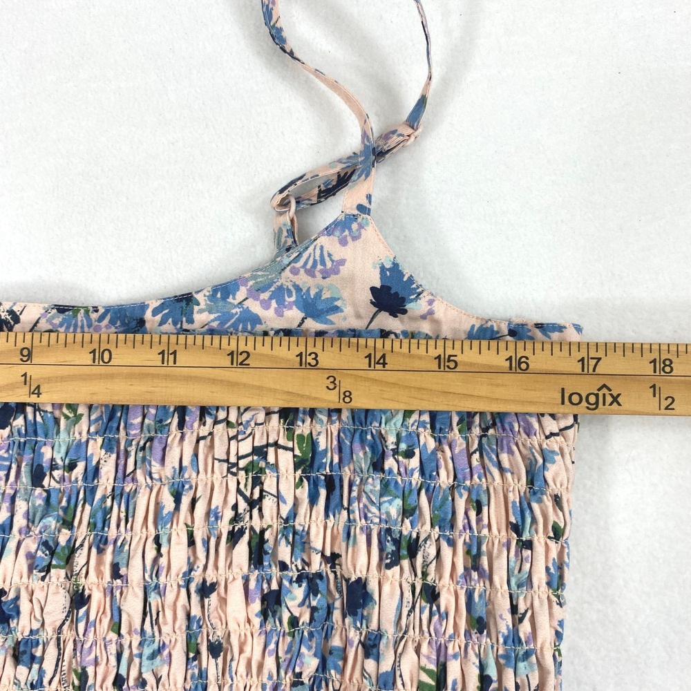 A Pea in the Pod Sundress Womens Medium Pink Floral Smocked Maternity Maxi - Picture 8 of 12